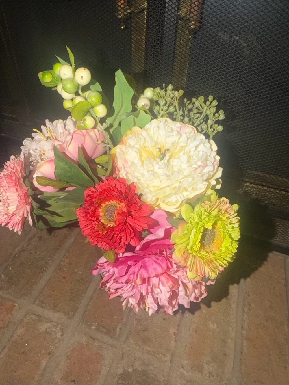 Artificial Pink and Red Floral Arrangement - Home Accents